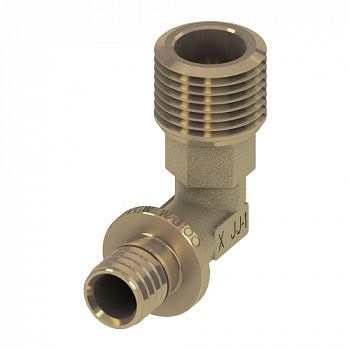 Уголок соединительный с ниппелем TECEflex 16 x R 1/2", латунь