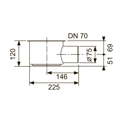 Сифон TECEdrainline максимальный DN 70, боковой слив, 650002
