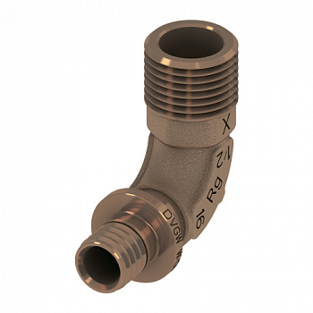 Уголок соединительный с ниппелем TECEflex 20 x R 3/4", бронза